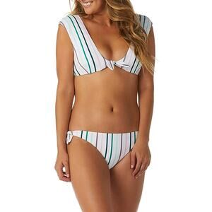 Raisins Lola Stripe Ibiza Cap Sleeve Bikini Swim Top size Small NWT